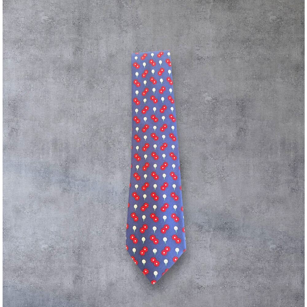 Vintage Harrods Mens Silk Neck Tie Golf Tee 56 in Made In England